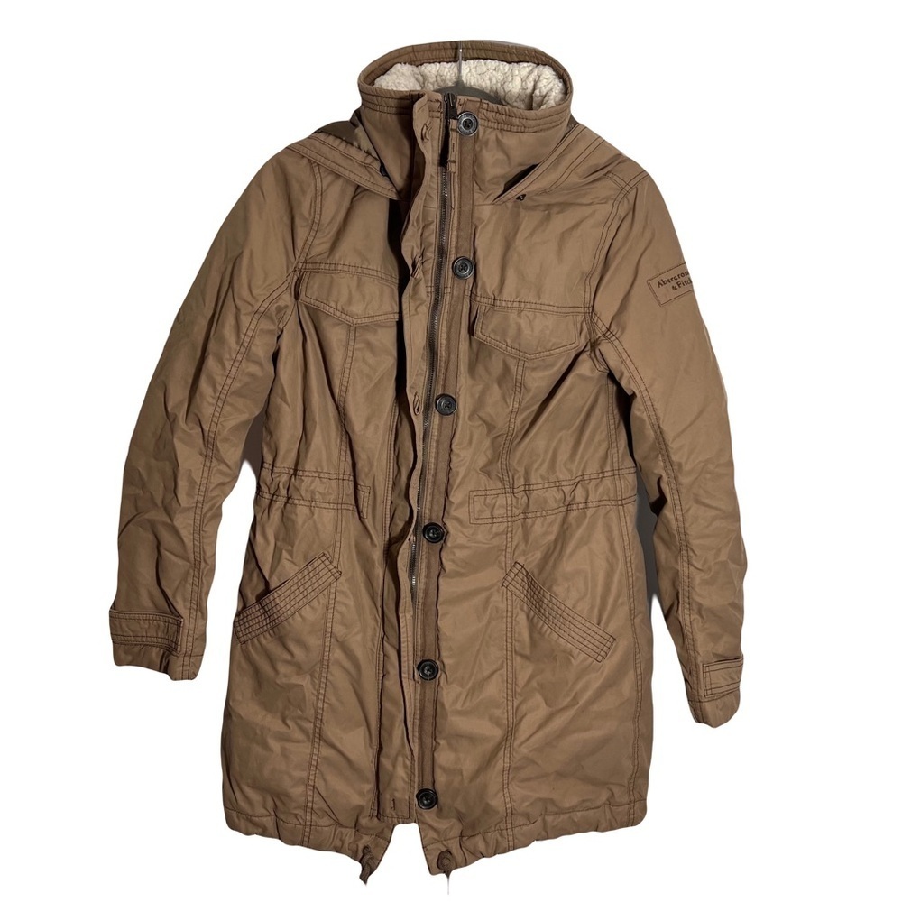 Abercrombie & Fitch Womens Aviator Sherpa Lined Utility Parka M Field Anorak